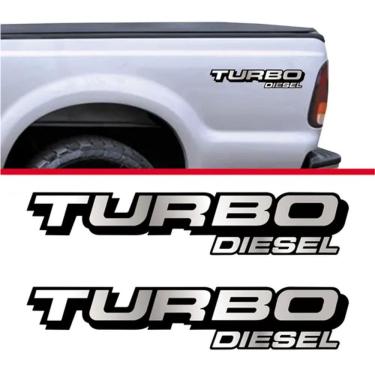Imagem de Par Emblema Adesivo Caçamba Ford F250 Turbo Diesel Tdslpp Padrão Preto