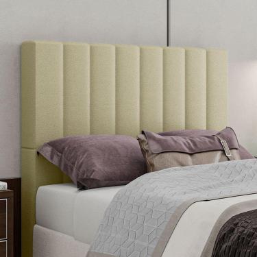 Imagem de Cabeceira Estofada Solteiro 90 Cm Esmeralda Corino Bege