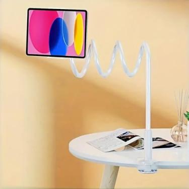Imagem de Suporte de tablet pescoço de ganso para telefone e tablet Suporte de braçadeira ajustável de 360° para cama e mesa, leitura, gravação, leitura, filmagem, suporte de braço preguiçoso para dispositivos