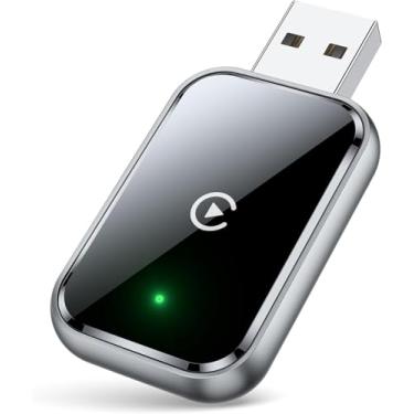 Imagem de Adaptador Mini CarPlay sem fio para Apple iPhone – Converte conexões com fio em CarPlay. Compatível com CarPlay com fio e iPhone com iOS 10 ou superior. Conexão USB e Tipo-C. Plug & Play