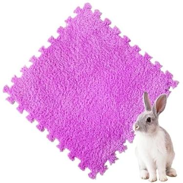 Imagem de Almofada de coelho para coelhos – Brinquedo de enriquecimento durável para acessórios de gaiola e brincadeiras (roxo, 4 peças)