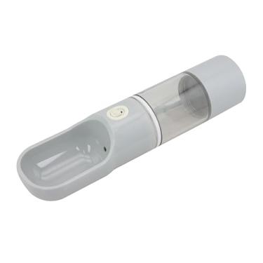 Imagem de Lovely Vibe Garrafa Bebedouro Portátil para Pets, Plástico Atóxico, 27cm, com Sistema Antivazamento e Tigela Acoplada (Cinza)