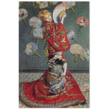 Imagem de Claude Monet Madame En Costume Japonais Adultos Quebra-cabeça 500 Peças Presentes de Festa Elefante Branco Personalizados Grandes Puzzles Animal Arte Colorida, 50 x 37 centímetros