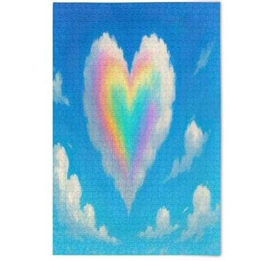 Imagem de Adult Jigsaw Puzzles 1000 Pieces Floral Landscape Art Rainbow Heart Cloud Creative Fun Adult Gifts Friends Family Game Gifts, 1000 Pieces, 29.5" x 19.7"