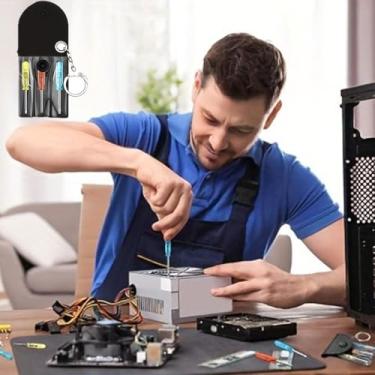 Imagem de Conjunto de 3 chaves de fenda com 3 peças, leve, com chaveiro e bolsa portátil com fecho de pressão para reparos em movimento, eletrônicos e viagens, mistura