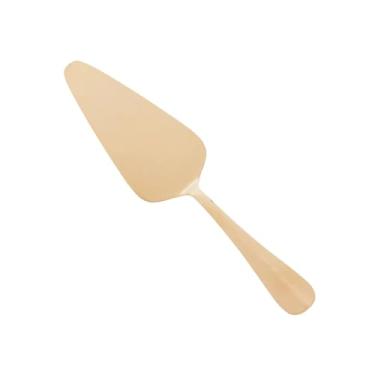 Imagem de Espátula Para Bolo Aço Inox Dourado 25cm Utensílio Para Servir Sobremesas Confeitaria Uso Manual