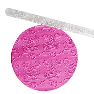 Imagem de GLOGLOW Rolo Com 28 Padrões, Material Compatível Com FDA, Aderência Confortável, 16 X 1 Cm, Leve para Massa e Pastelaria Rolo de Acrílico Nan (51031 Natal)