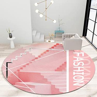 Imagem de Tapete redondo redondo, tapete de banheiro macio de arte moderna, tapete antiderrapante fofo para entrada, sala de estar, quarto, quarto de crianças, A, diâmetro 160 cm