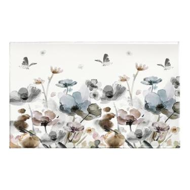 Imagem de Giwawa Tapete de banho floral boho aquarela flor tapete de banheiro 51 x 81 cm tapete absorvente macio tapete antiderrapante para entrada banheira chuveiro