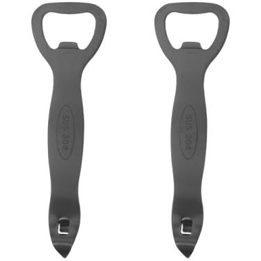 Imagem de Hemobllo Abridor de Garrafas Em Aço Inoxidável (2 Unidades) - Removedor de Tampas de Cerveja Manual - Abridor de Latas Portátil para Bar, Cozinha E Festas Ao Ar Livre - Preto