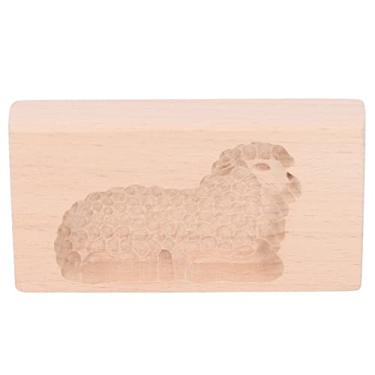 Imagem de GLOGLOW Molde de Cozimento de Madeira de Faia, Carimbo de Prensa de Biscoito Com Padrões de Animais para Assar Biscoitos e Molde de Biscoito de Gengibre, Nan (Cordeiro)