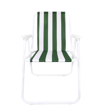 Imagem de Cadeira de Praia Dobrável em Aço Carbono para Piscina e Jardim Leve Resistente Confortável Suporta até 110kg (Verde Escuro)