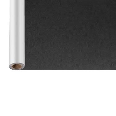Imagem de ILFYCOTO Patch de reparo de couro, kit de remendo de reparo de vinil autoadesivo 43 x 152 cm, adesivos de couro para móveis, sofás, assentos de carro, armários, parede, bolsas - preto escuro