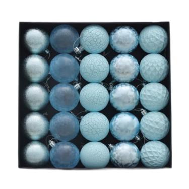 Imagem de Nishiyuenyi 25 Bolas Decorativas de Natal, Bolas para Pendurar, Bolas para Decoração de Árvore de Natal, Enfeites para Árvore de Natal para O Dia Dos Namorados, Azul, Tamanho real