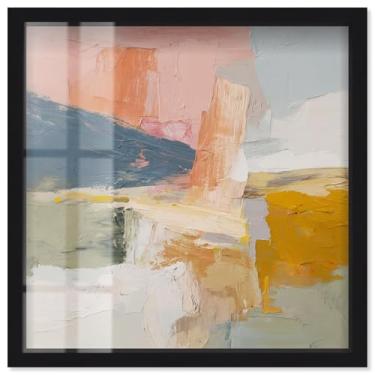 Imagem de Soft and Vibrant II Shadowbox Print Bathroom Wall Art por Art Remedy, moldura preta, 53 x 53 cm