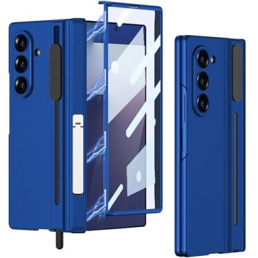 Imagem de Clatoxi Capa para Samsung Galaxy Z Fold 7 com suporte para caneta S com engrenagem, protetor de tela HD e proteção magnética para dobradiça, capa fina de policarbonato rígido com suporte para Samsung
