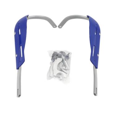 Imagem de Generic Protetores de Mão Universais para Motocicletas Proteção Superior Resistente a Impactos para Guidões Maiores que 14 Mm para Motos e Veículos Offroad (Azul (alça de alumínio prateado))