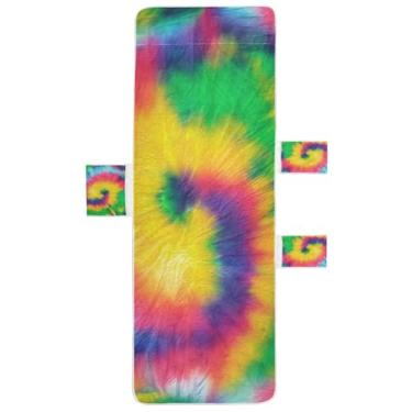 Imagem de Capa de toalha colorida tie dye vibrante para espreguiçadeira para espreguiçadeira de piscina, sala de praia, espreguiçadeira, 85 x 76 cm