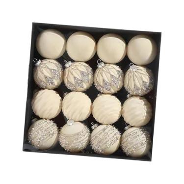 Imagem de Sclmgo 16 Bolas de Natal de Veludo, Decorações Natalinas para Pendurar, Enfeites de Natal para Casa, Celebrações E Ano, Bege, Tamanho real