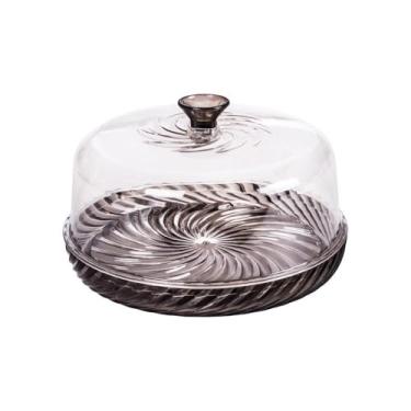 Imagem de Queijeira com Tampa Redonda Twist Plástico Preto Plasútil