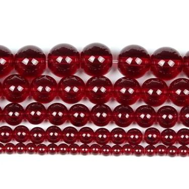Imagem de Vermelho, 4 mm, 200 peças, contas de cristal de vidro, espaçador, redondo, solto, contas lisas para fazer joias, colar, pulseira, acessórios achados (vermelho 1)