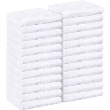 Imagem de Utopia Towels, Toalha de salão de beleza, pacote com 60,40 cm x 70 cm, toalhas de algodão altamente absorventes para mãos, academia, beleza, spa e cuidados com o cabelo em casa, branca