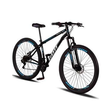 Imagem de Bicicleta Aro 29 Aço Carbono Gott Vortex 21v Com Suspensão e Freio a Disco - Preto e Azul