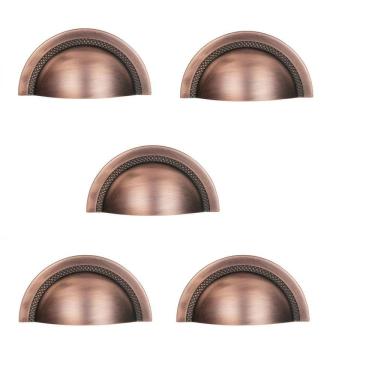 Imagem de Kit 5 Puxador Shell 48 Mm Zen Vecchio Cobre Zp4319.648