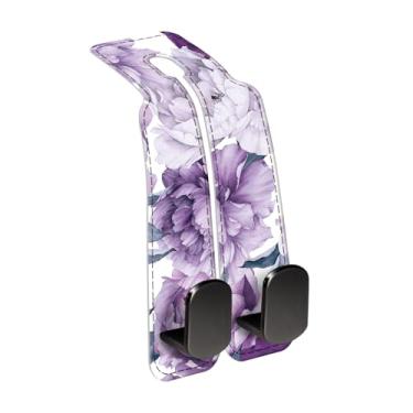 Imagem de AXBSAKDI Gancho de encosto de cabeça para armazenamento de assento de carro, gancho de metal duplo de couro premium, organizador de armazenamento para bolsa de pano, acessórios de interior de carro