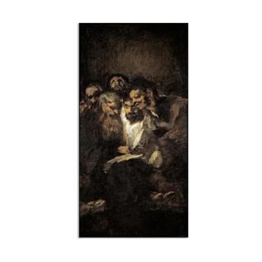 Imagem de Arte de parede de Francisco Goya, leitura, impressão em tela famosa reprodução de pinturas a óleo abstratas imagem de arte emoldurada para decoração de casa pôster de 72 x 40 cm (28 x 16 polegadas)