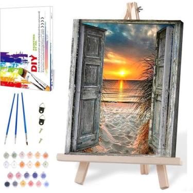 Imagem de Kit de arte MIRCVSH Sunset Beach Paint by Numbers 30x40cm