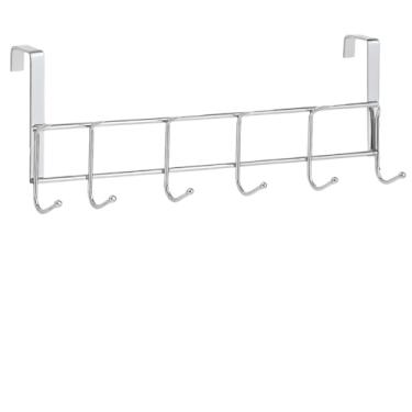 Imagem de Suporte Pendurar Roupa Toalha Atras Porta Cabide Cabideiro Organização Banheiro Quarto gancho para porta de box(6 GANCHOS,2 UNIDADES)