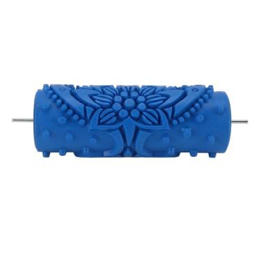 Imagem de Rolo de textura de arte siwoted multifuncional redondo lavável reutilizável rolo de borracha de gravação decorativa para paredes armários de móveis (095Y)