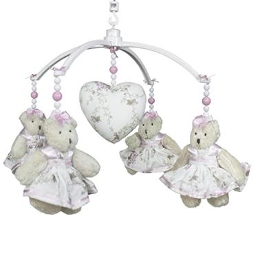 Imagem de Móbile Musical Ursinha Rosa Provençal e Coração