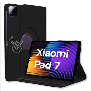 Imagem de Capa Giratória para Xiaomi Pad 7/7 Pro – Couro PU, Sleep/Wake, Magnética, Proteção Completa (Preto, Apenas Capa)