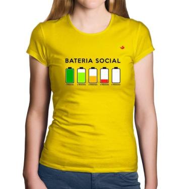 Imagem de Baby Look Algodão Bateria Social - Foca na Moda, Amarelo, P