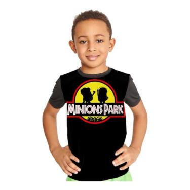 Imagem de Camiseta Infantil Minions Park Jurassic Park Ref:712 - smoke, Preto, 6