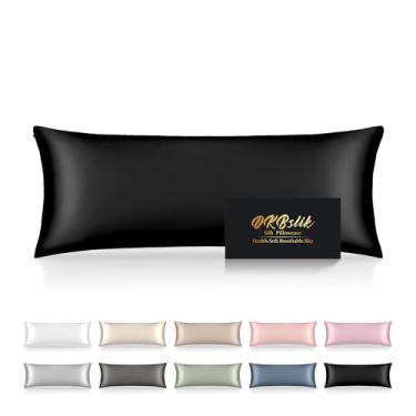 Imagem de Fronhas de seda, capa de almofada corporal de seda de amoreira com zíper, suave, anti-acne, sono refrescante, ambos os lados, cetim de seda natural, 51 x 137 cm, presentes para mulheres e homens