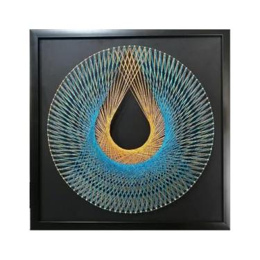 Imagem de MerainMe Kit de arte com cordas, 3D, faça você mesmo, artesanato em gota de água, decoração de casa, sinuoso, para crianças, família iniciante, presente de Natal (inclui todos os acessórios e moldura