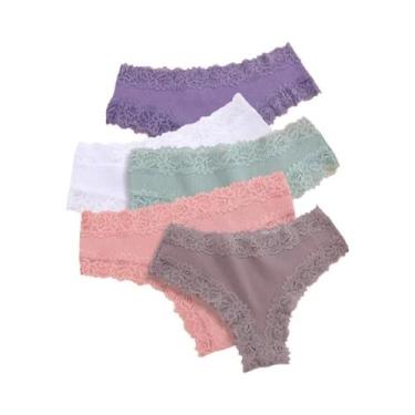 Imagem de Conjunto De Calcinhas Sem Costura De Renda De Algodão plus Size Para M