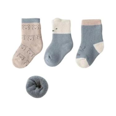 Imagem de Meias Grossas E Quentes Para Bebês Meninas E Meninos, Conjunto De 3 Pa