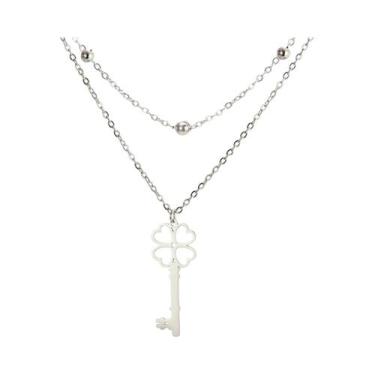 Imagem de Colar Com Pingente De Coração E Trevo Para Mulheres, Joia De Moda Româ