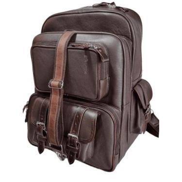 Imagem de Mochila Tracker de Couro Café. - Largadão Beds