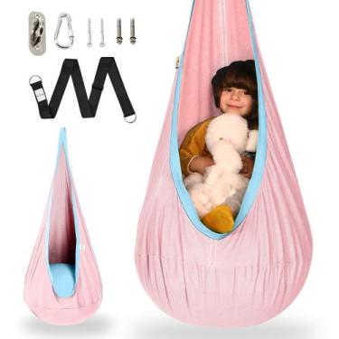 Imagem de Columpio en forma de cápsula para niños OUTREE, hamaca de algodón, col