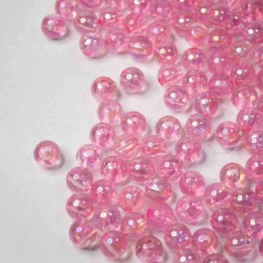 Imagem de Miçanga bolinha de sabão / Rosa 6mm - Aprox  450 peças- 50g - La Mode 