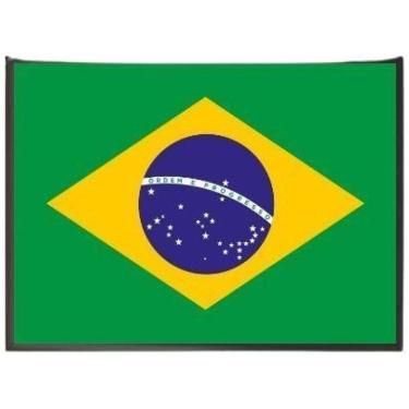 Imagem de Quadro Decorativo Bandeira Brasil Moldura Preta 24X18Cm