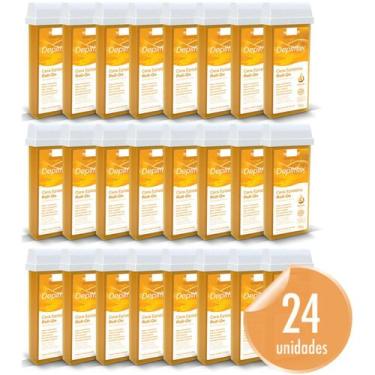 Imagem de Kit 24 Cera Epilatória Roll-On Natural Mel 100g Depilflax