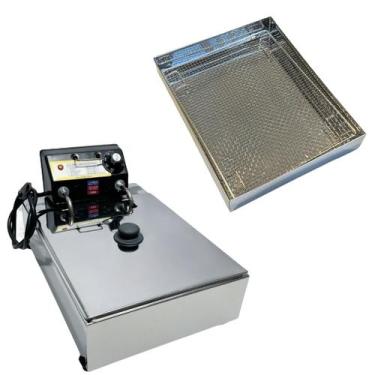 Imagem de Kit Fritadeira Elétrica Industrial Cuba Antichamas 5 Litros com Escorr