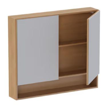 Imagem de Espelheira 80cm Madeira Jequitiba Nude Com Nicho - P103211 - Cozimax