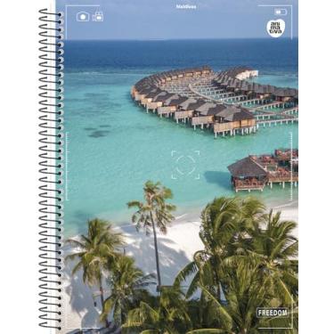 Imagem de Caderno Universitário Animativa, 15 matérias, Capa dura, 300 folhas, Freedom, Pacote com 2